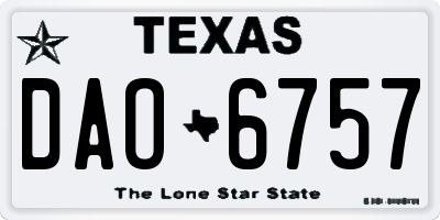 TX license plate DAO6757