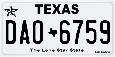 TX license plate DAO6759