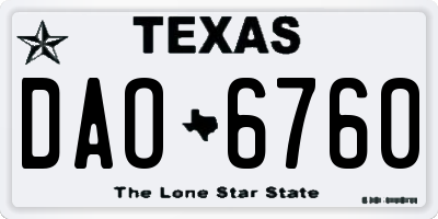 TX license plate DAO6760