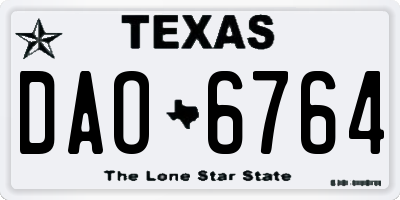 TX license plate DAO6764