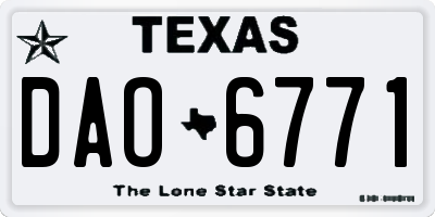 TX license plate DAO6771