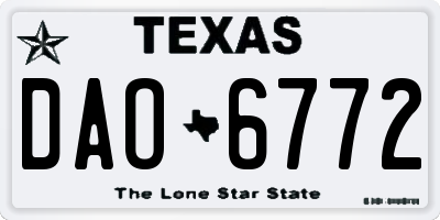 TX license plate DAO6772