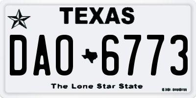 TX license plate DAO6773