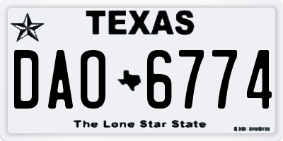 TX license plate DAO6774