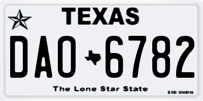 TX license plate DAO6782