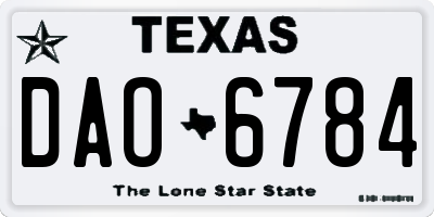 TX license plate DAO6784