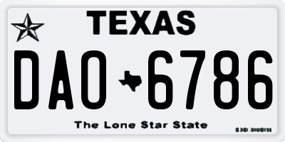 TX license plate DAO6786