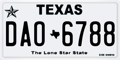 TX license plate DAO6788
