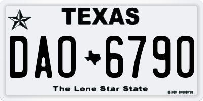 TX license plate DAO6790
