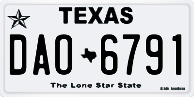 TX license plate DAO6791