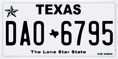 TX license plate DAO6795