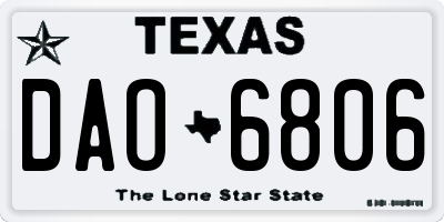 TX license plate DAO6806