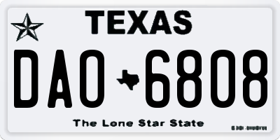 TX license plate DAO6808