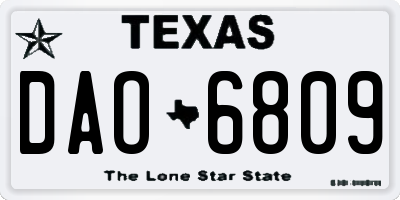 TX license plate DAO6809