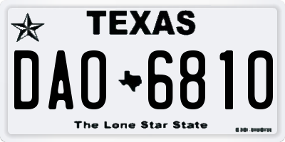TX license plate DAO6810