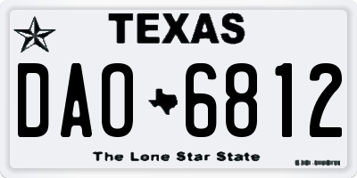 TX license plate DAO6812