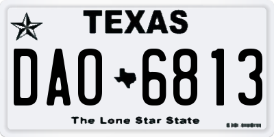 TX license plate DAO6813