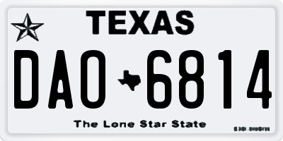 TX license plate DAO6814