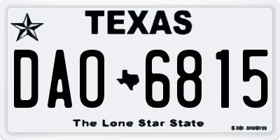 TX license plate DAO6815