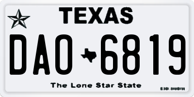 TX license plate DAO6819