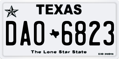 TX license plate DAO6823