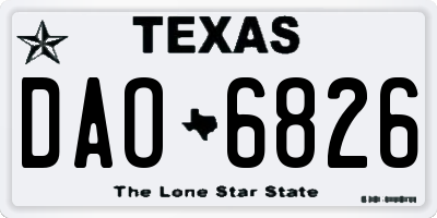 TX license plate DAO6826