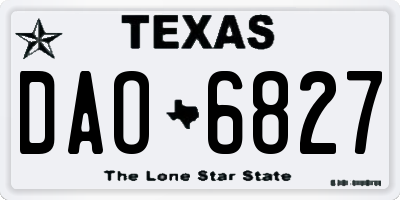 TX license plate DAO6827