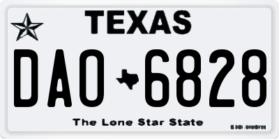 TX license plate DAO6828