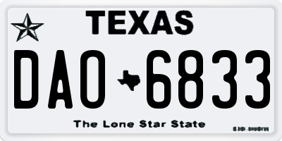 TX license plate DAO6833