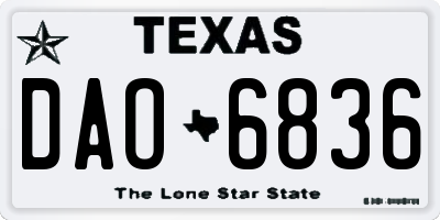 TX license plate DAO6836