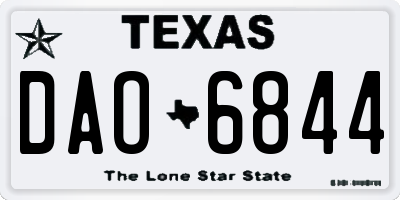 TX license plate DAO6844