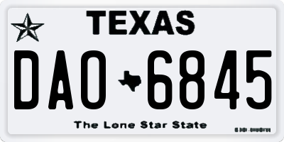 TX license plate DAO6845