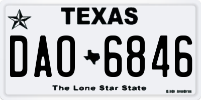 TX license plate DAO6846