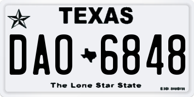 TX license plate DAO6848