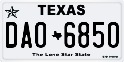 TX license plate DAO6850