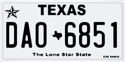 TX license plate DAO6851