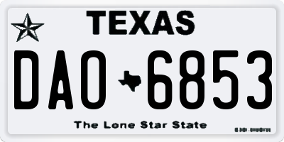 TX license plate DAO6853