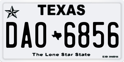 TX license plate DAO6856