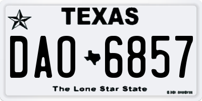 TX license plate DAO6857