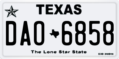 TX license plate DAO6858
