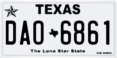 TX license plate DAO6861
