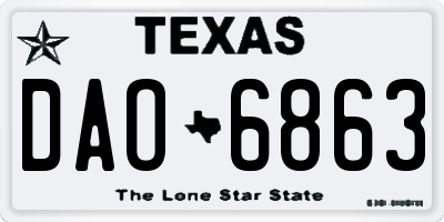 TX license plate DAO6863