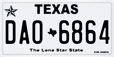 TX license plate DAO6864