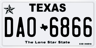 TX license plate DAO6866