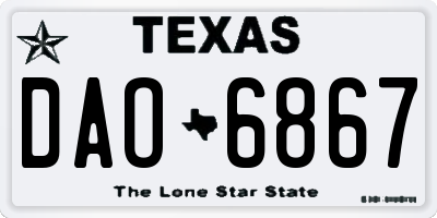 TX license plate DAO6867