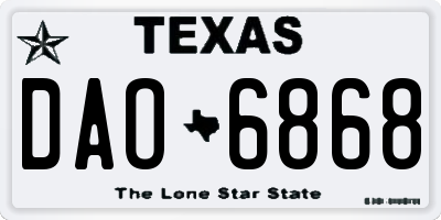 TX license plate DAO6868