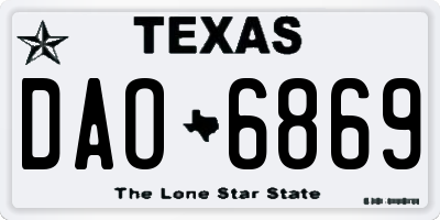 TX license plate DAO6869
