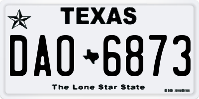 TX license plate DAO6873