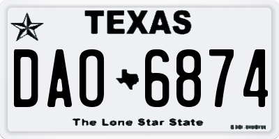 TX license plate DAO6874