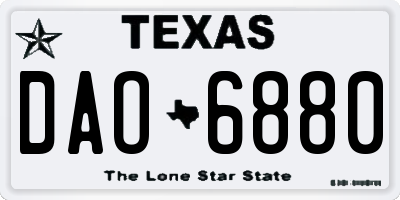 TX license plate DAO6880